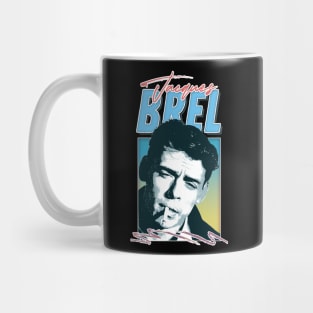 Jacques Brel / Retro Style Fan Design Mug